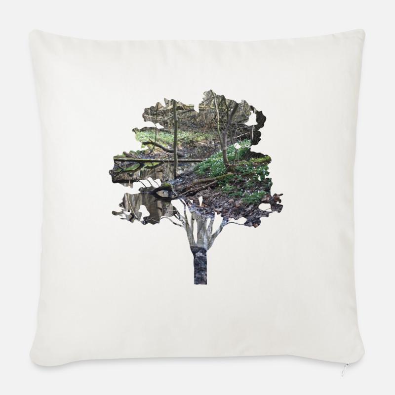 Wald - Sofakissen mit Füllung 45 x 45 cm - Naturweiß 