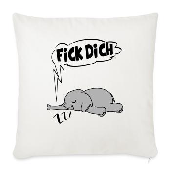 Fick Dich Elefant Ingnorant Nein Nö Chef - Sofakissen mit Füllung 45 x 45 cm - Naturweiß  - Vorne