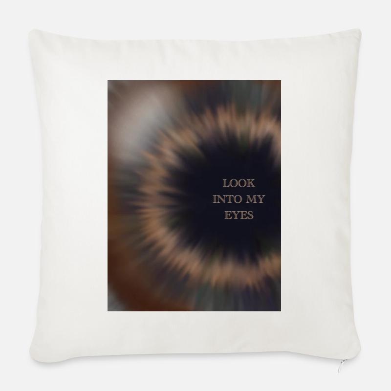 Regarde dans mes yeux - Coussin et housse de 45 x 45 cm - blanc nature
