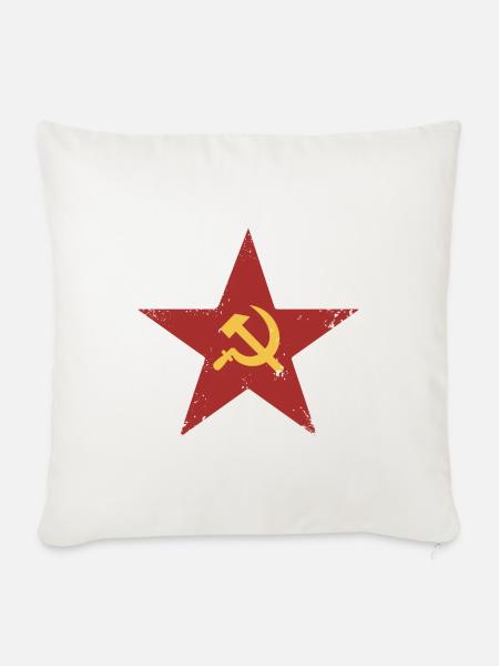 Soviet retro Design - Sofakissen mit Füllung 45 x 45 cm - Naturweiß