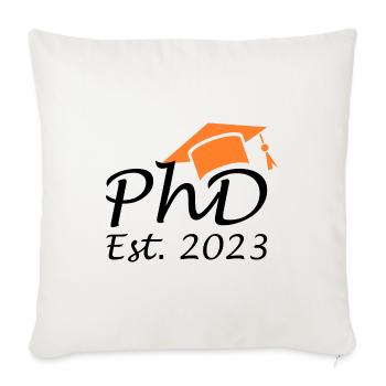 Diplôme Docteur Est 2023 - Coussin et housse de 45 x 45 cm - blanc nature - Devant