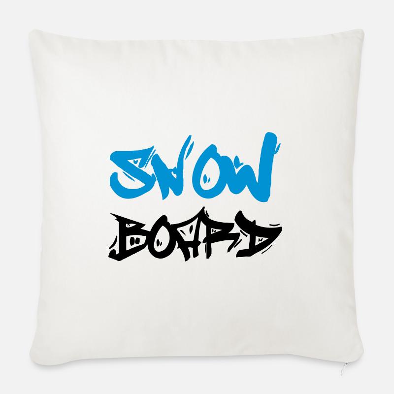 Snowboard - Sofakissen mit Füllung 45 x 45 cm - Naturweiß 