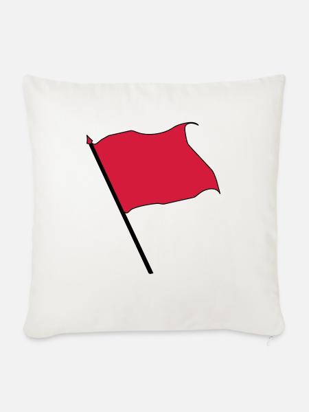 rote Fahne - Sofakissen mit Füllung 45 x 45 cm - Naturweiß