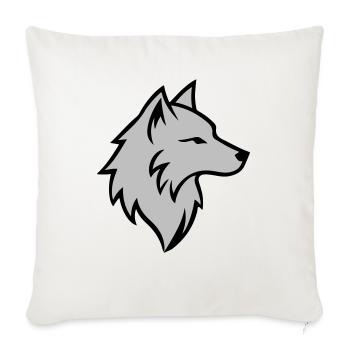 Logo Loup Animal - Coussin et housse de 45 x 45 cm - blanc nature - Devant