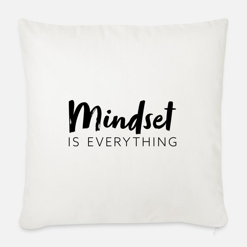 Mindset is everything - Sofakissen mit Füllung 45 x 45 cm - Naturweiß 