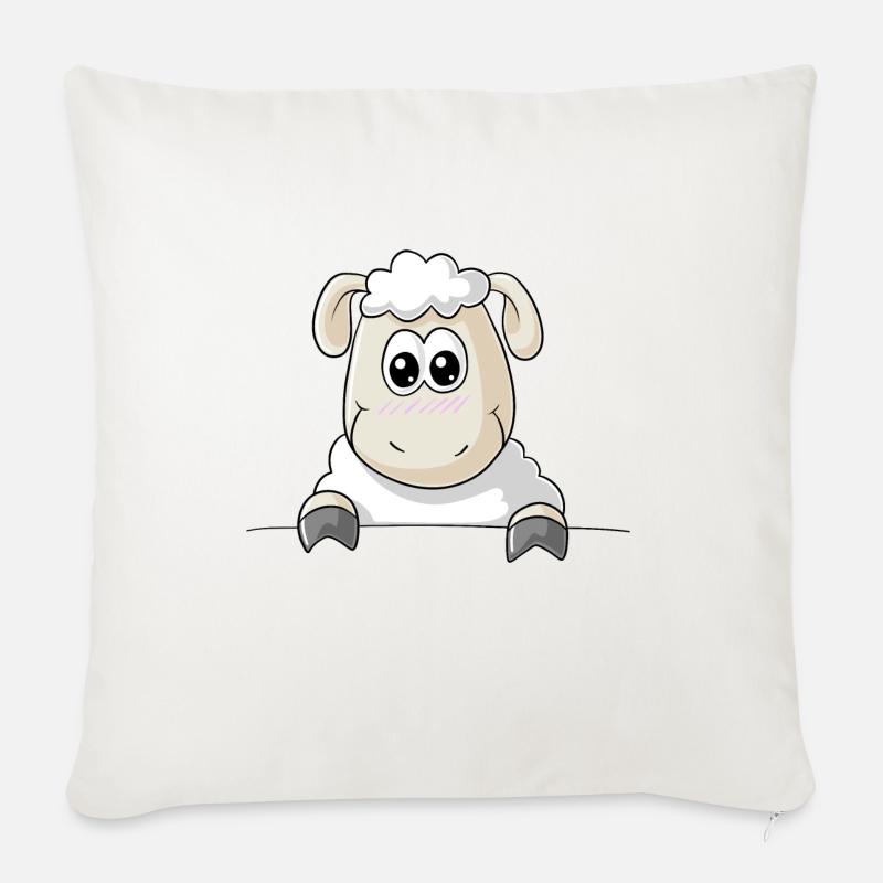 Schaf Comic - Sofakissen mit Füllung 45 x 45 cm - Naturweiß 