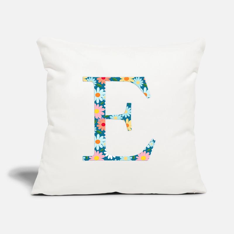 Customisable Monogram E floral pattern Sofa pillow with filling 45cm x 45cm