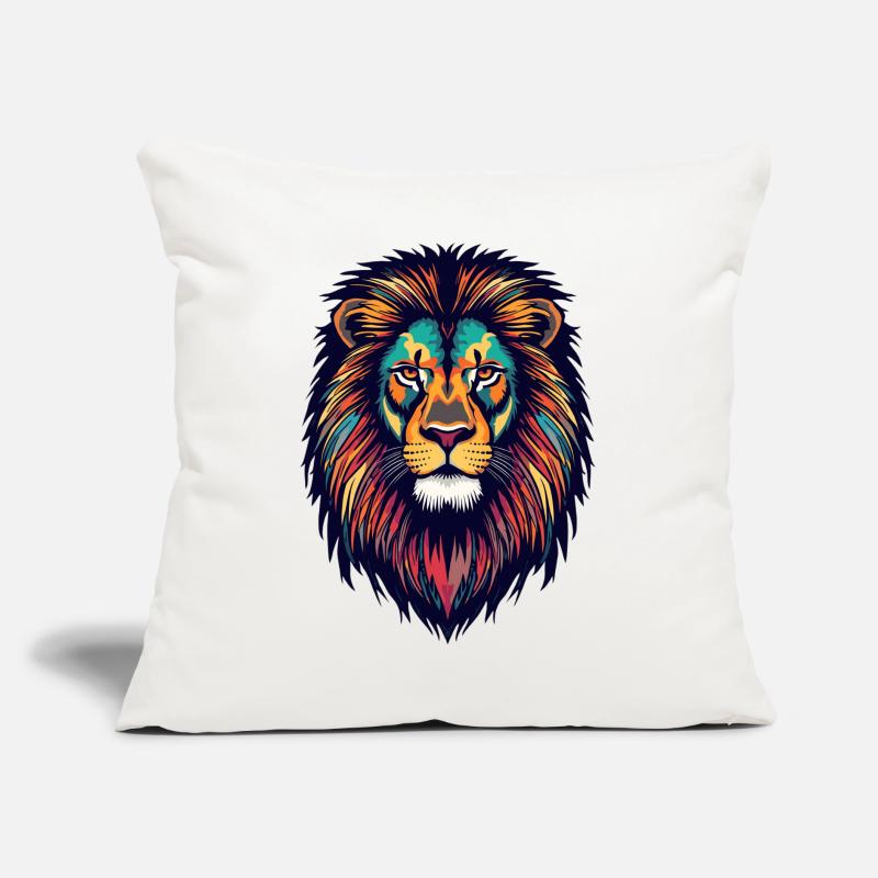 Leuchtender Löwe Farbexplosion Sofakissen mit Füllung 45 x 45 cm