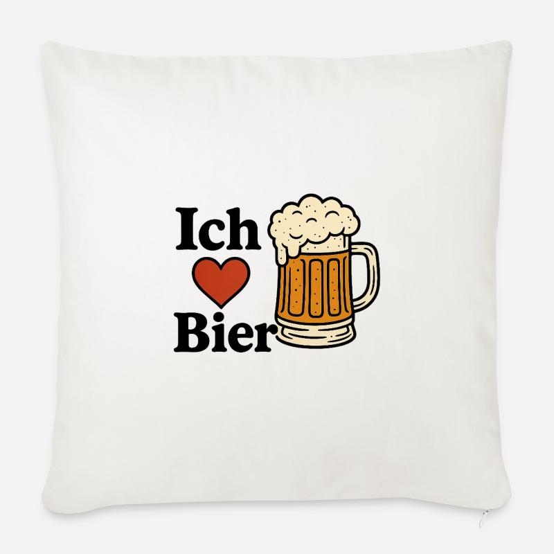 Ich liebe Bier - Sofakissen mit Füllung 45 x 45 cm - Naturweiß 