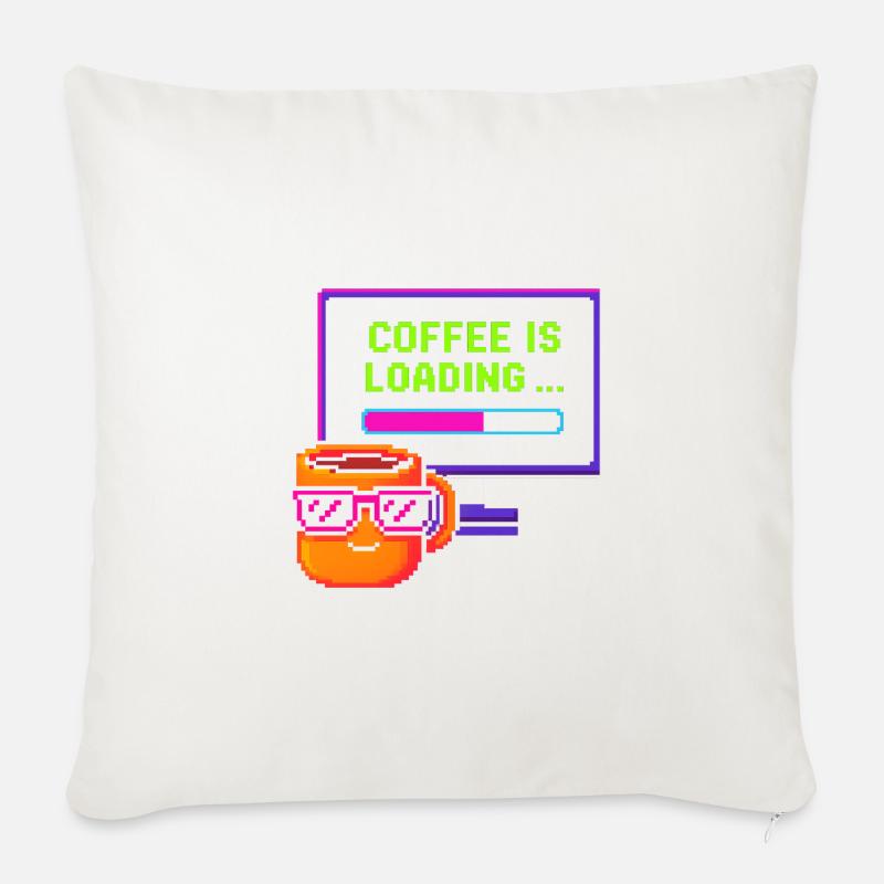 Coffee is loading - Sofakissen mit Füllung 45 x 45 cm - Naturweiß 
