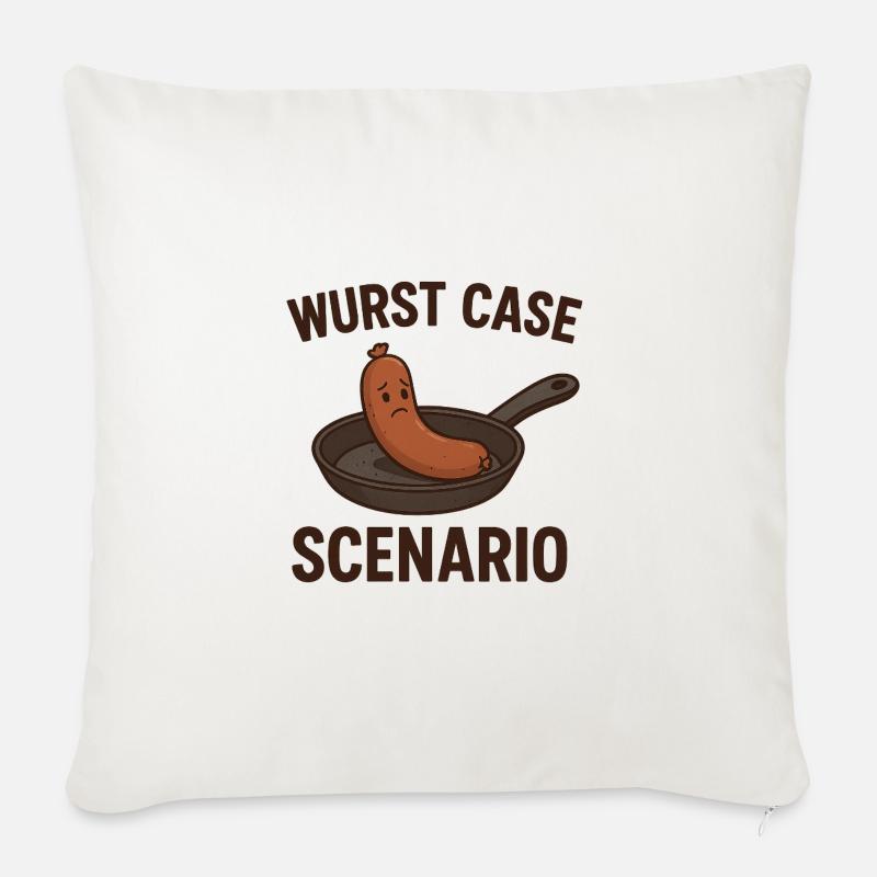 Wurst Case Scenario  - Sofakissen mit Füllung 45 x 45 cm - Naturweiß 
