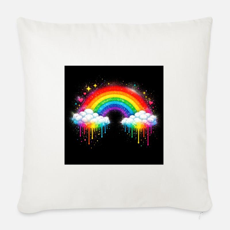 Regenbogenwolke Graffiti-Drop - Sofakissen mit Füllung 45 x 45 cm - Naturweiß 