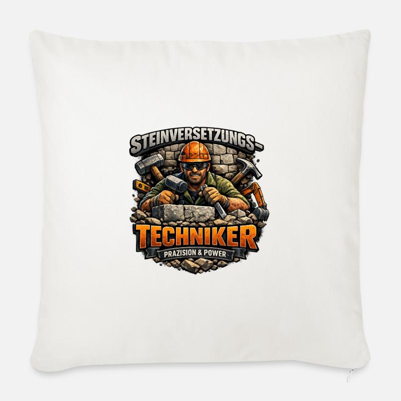 Steinversetzungs-Techniker - Sofakissen mit Füllung 45 x 45 cm - Naturweiß 