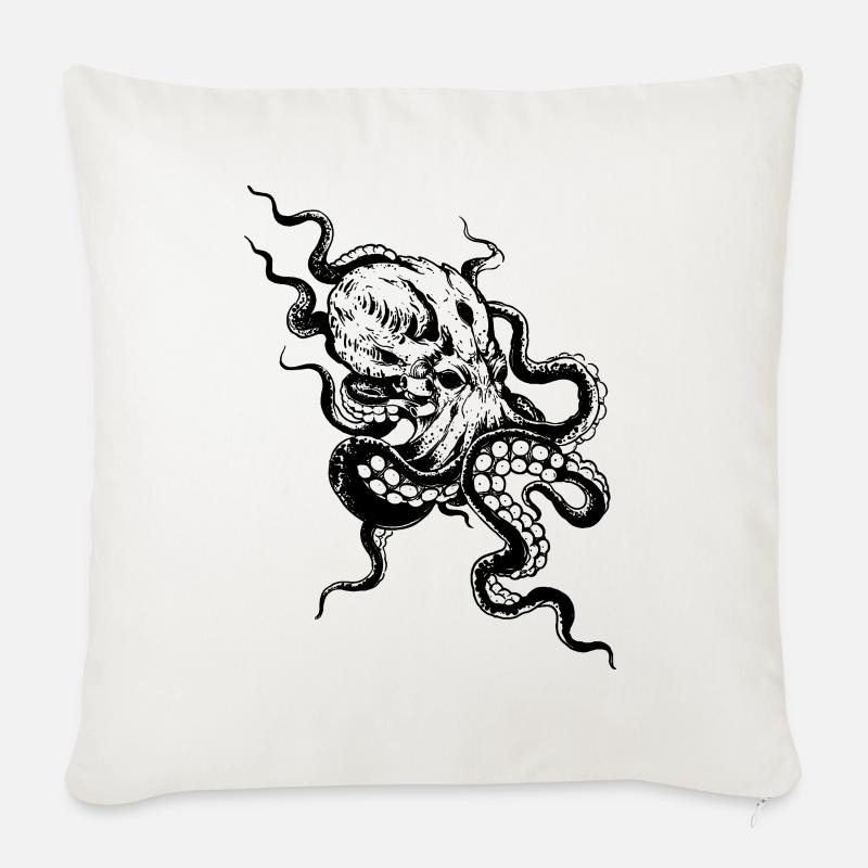KRAKE - Sofakissen mit Füllung 45 x 45 cm - Naturweiß 