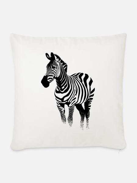 Zebra - Sofakissen mit Füllung 45 x 45 cm - Naturweiß