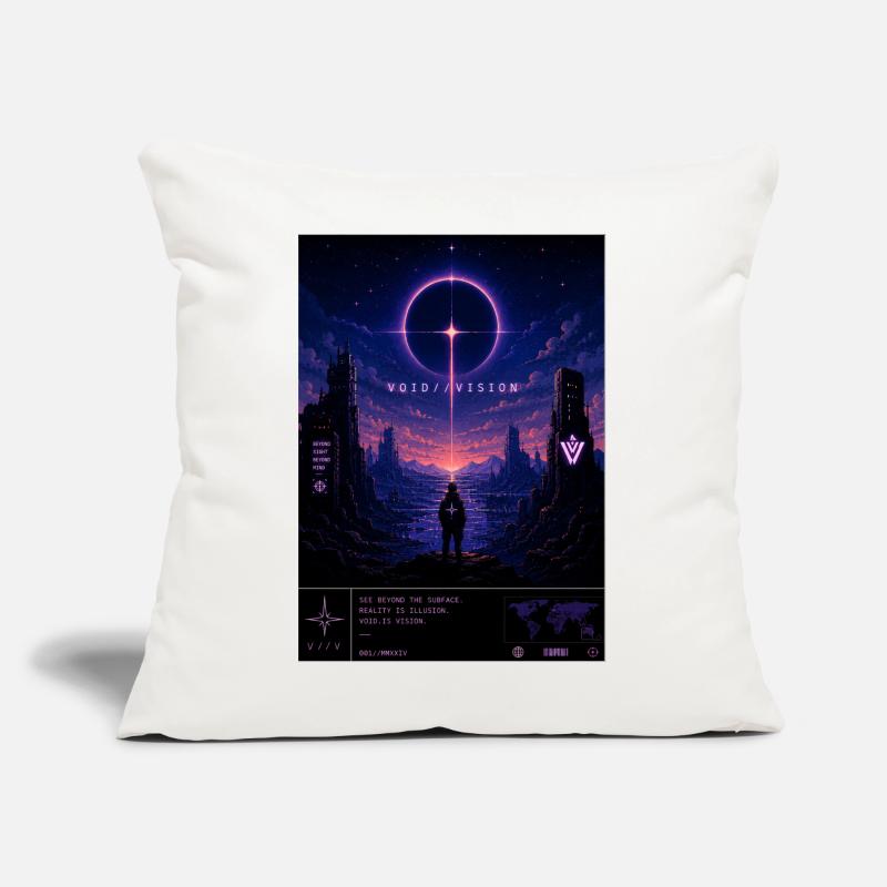 VOID//VISION – Rêves de Pixels dans le Vide Coussin et housse de 45 x 45 cm