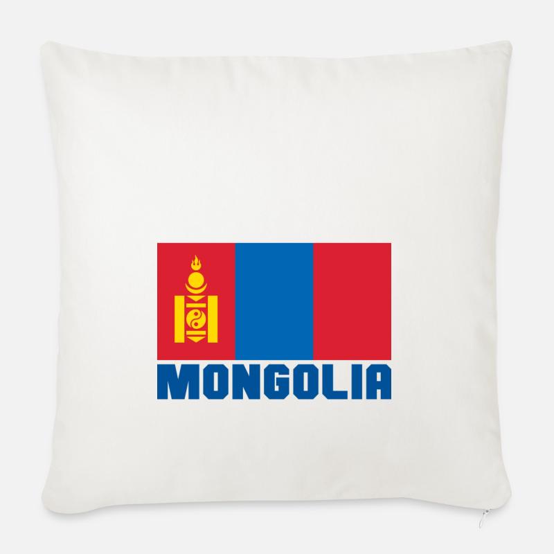 Mongolei - Sofakissen mit Füllung 45 x 45 cm - Naturweiß 