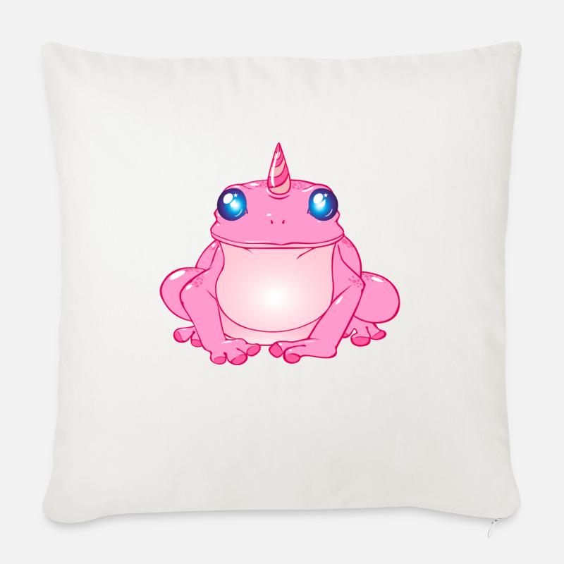 Frosch mit Horn - Sofakissen mit Füllung 45 x 45 cm - Naturweiß 