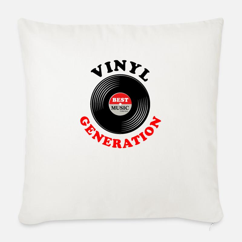 Génération de vinyle - Coussin et housse de 45 x 45 cm - blanc nature