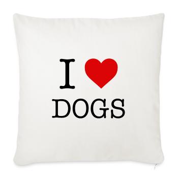 Ich liebe Hunde - I Heart Dogs - Sofakissen mit Füllung 45 x 45 cm - Naturweiß  - Vorne
