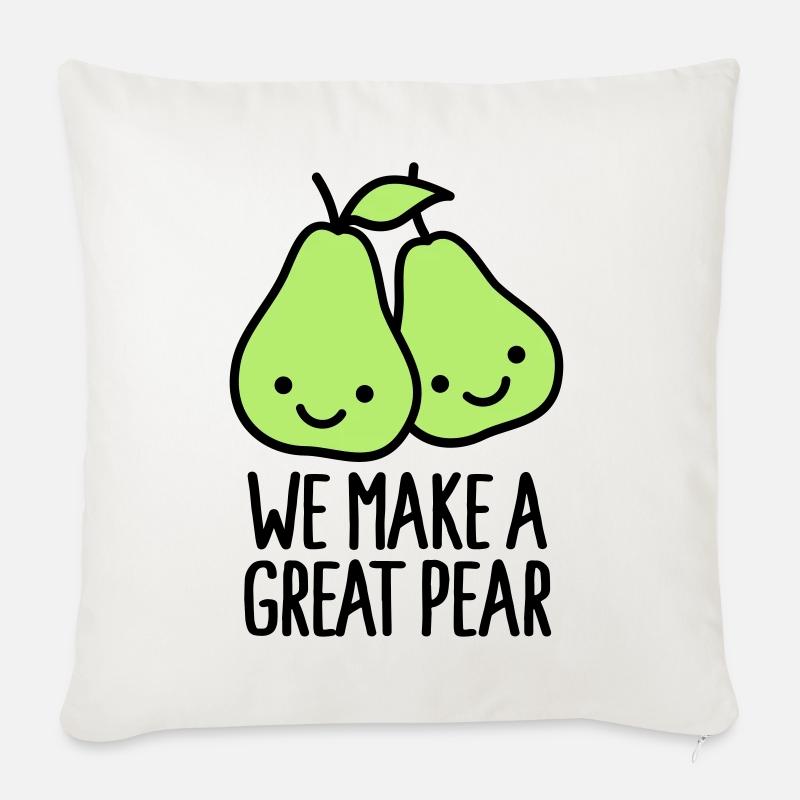 We make a great pear - Sofakissen mit Füllung 45 x 45 cm - Naturweiß