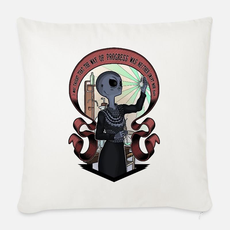L’extraterrestre Marie Curie - Version couleur - Coussin et housse de 45 x 45 cm - blanc nature