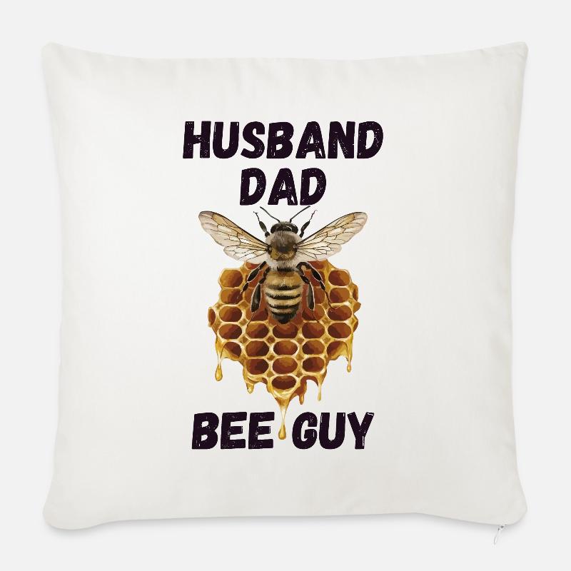 Ehemann Vater Bienen Kerl Imker - Sofakissen mit Füllung 45 x 45 cm - Naturweiß 