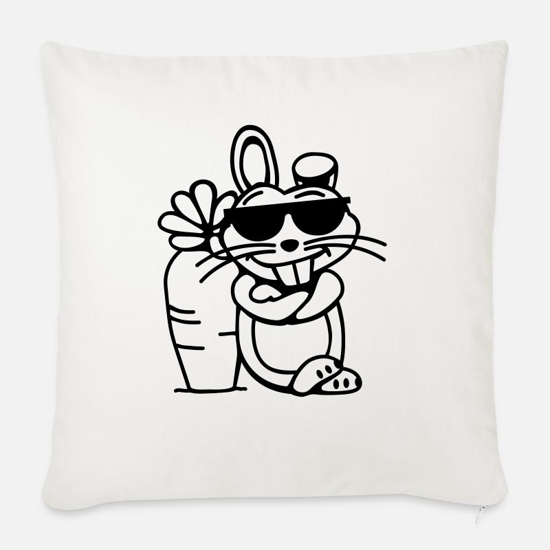 Cooler Hase (vec) - Sofakissen mit Füllung 45 x 45 cm - Naturweiß 