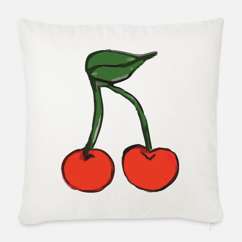 kirsche cherry - Sofakissen mit Füllung 45 x 45 cm - Naturweiß 