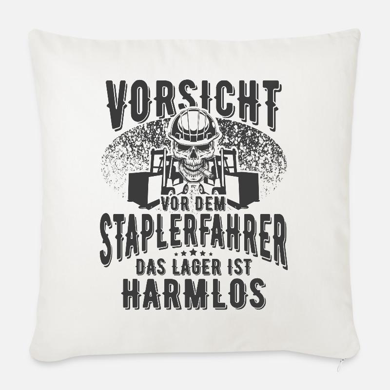 Staplerfahrer - Sofakissen mit Füllung 45 x 45 cm - Naturweiß 