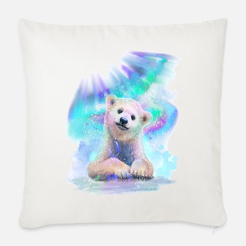 Ours blanc - Coussin et housse de 45 x 45 cm - blanc nature