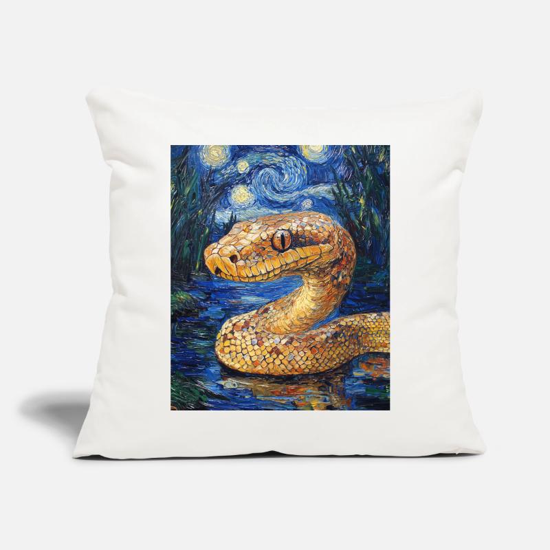 Serpent Python Style Van Gogh Nuit étoilée Coussin et housse de 45 x 45 cm