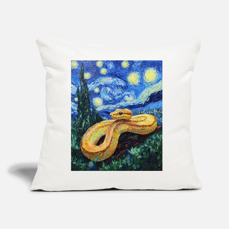 Serpent Python Style Van Gogh Nuit étoilée Coussin et housse de 45 x 45 cm