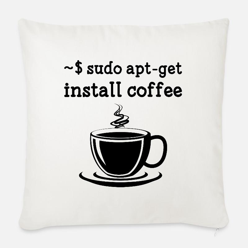 Sudo Apt-Get Install Coffee Linux - Sofakissen mit Füllung 45 x 45 cm - Naturweiß 