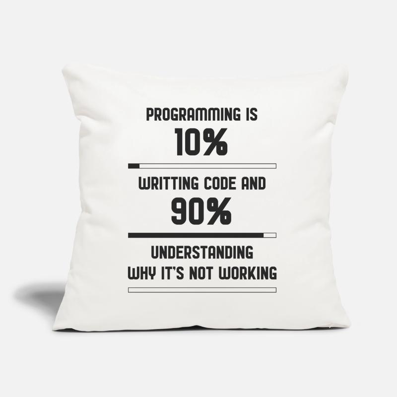 Code de programmation Funny Coussin et housse de 45 x 45 cm