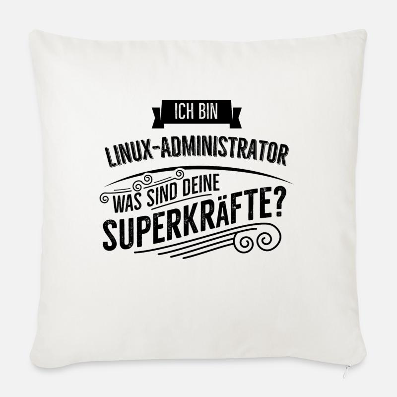 Linux Administrator - Sofakissen mit Füllung 45 x 45 cm - Naturweiß 