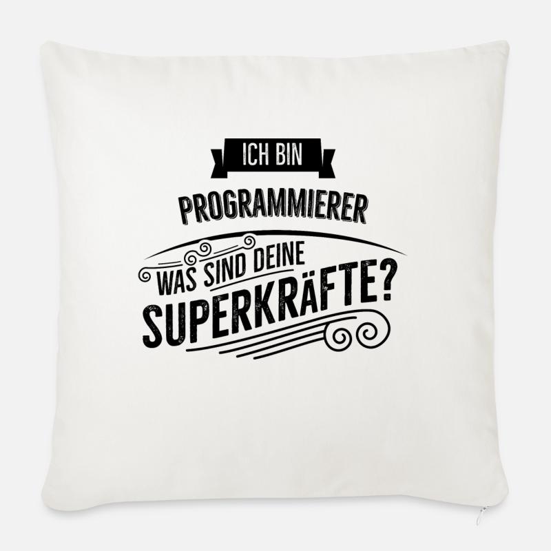 Programmierer - Sofakissen mit Füllung 45 x 45 cm - Naturweiß 