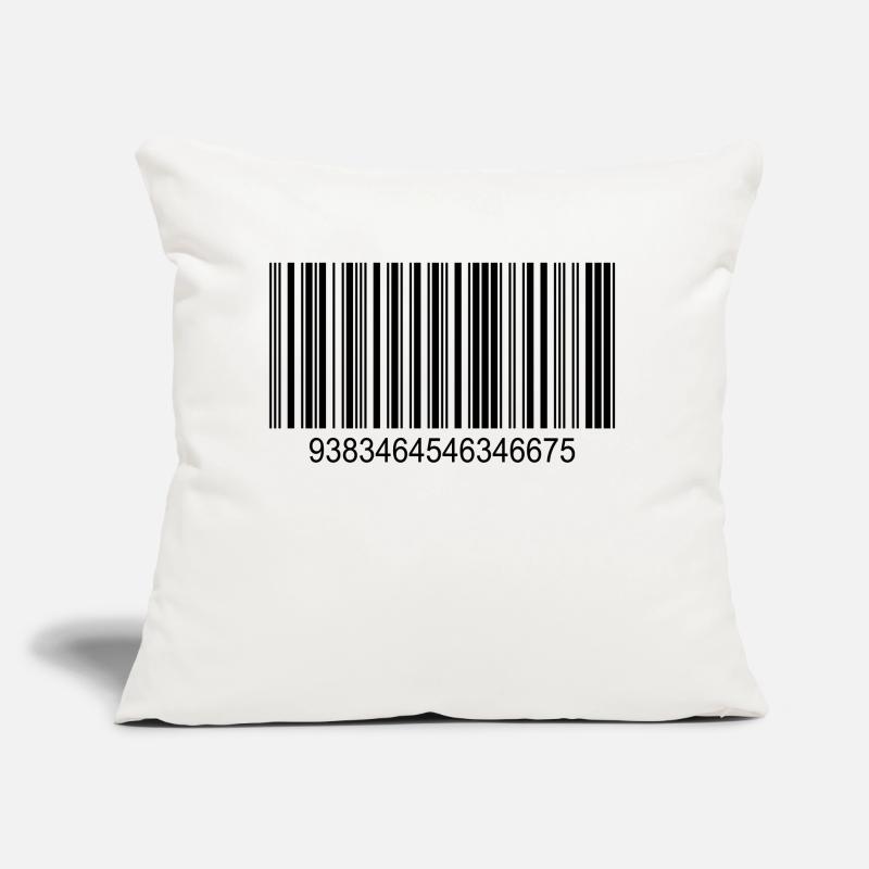 Code barres / code-barres en noir avec des chiffres Coussin et housse de 45 x 45 cm