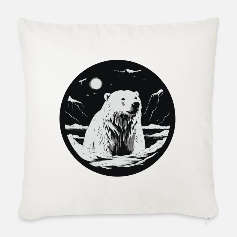 Eisbär - Sofakissen mit Füllung 45 x 45 cm - Naturweiß 
