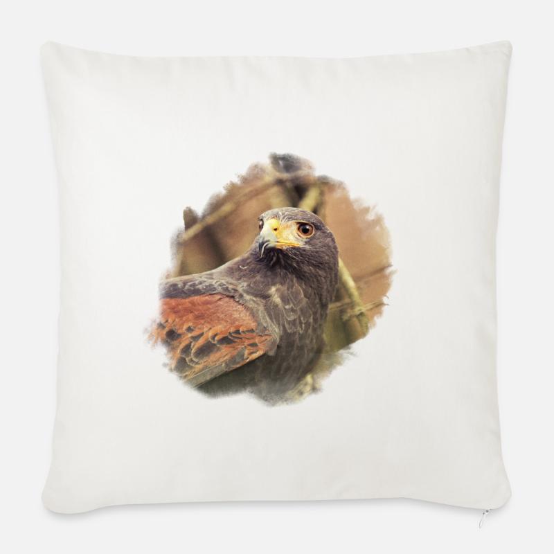Luzie Harris Hawk - Coussin et housse de 45 x 45 cm - blanc nature