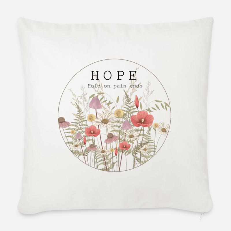 Hoffen - Sofakissen mit Füllung 45 x 45 cm - Naturweiß 
