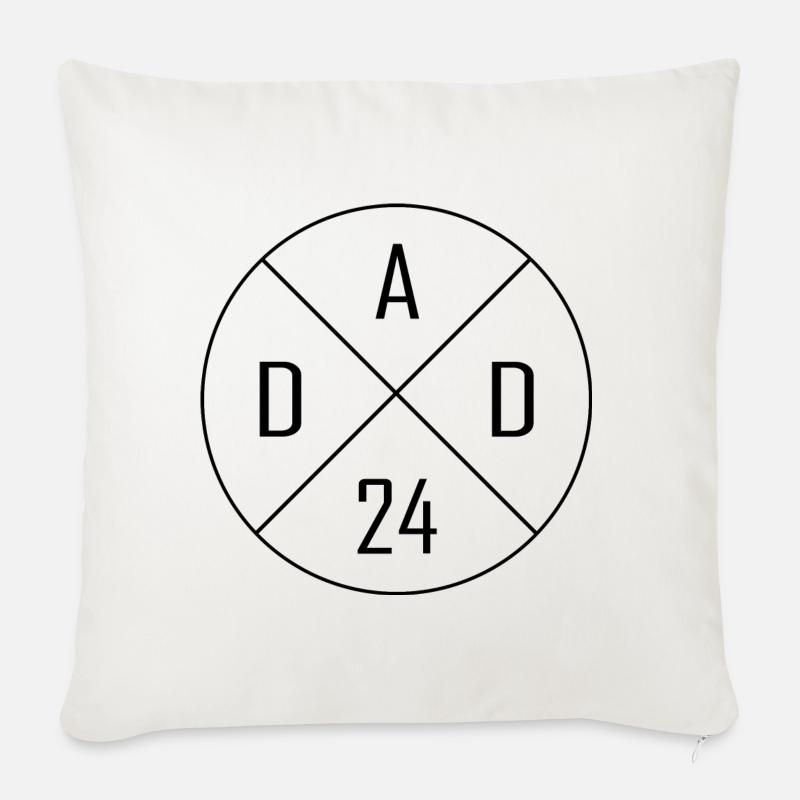 Papa 24 cercle Croix Design - Coussin et housse de 45 x 45 cm - blanc nature