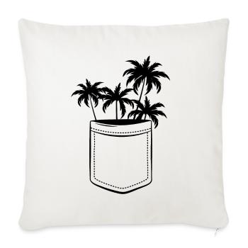 L’île de mes rêves dans ma poche - poche poitrine - Coussin et housse de 45 x 45 cm - blanc nature - Devant