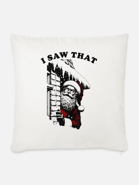 I Saw That - Santa - Sofakissen mit Füllung 45 x 45 cm - Naturweiß