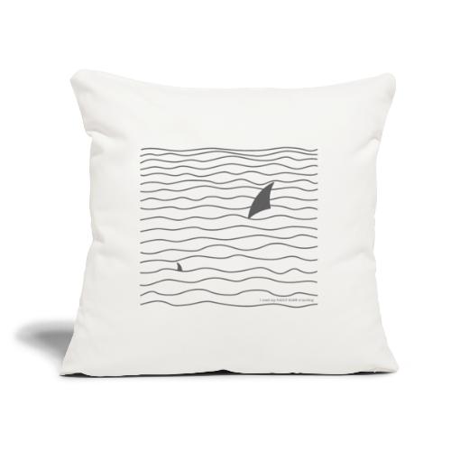 Windsurfer & Shark (czarny) - Poduszka na kanapę z wkładem 44 x 44 cm