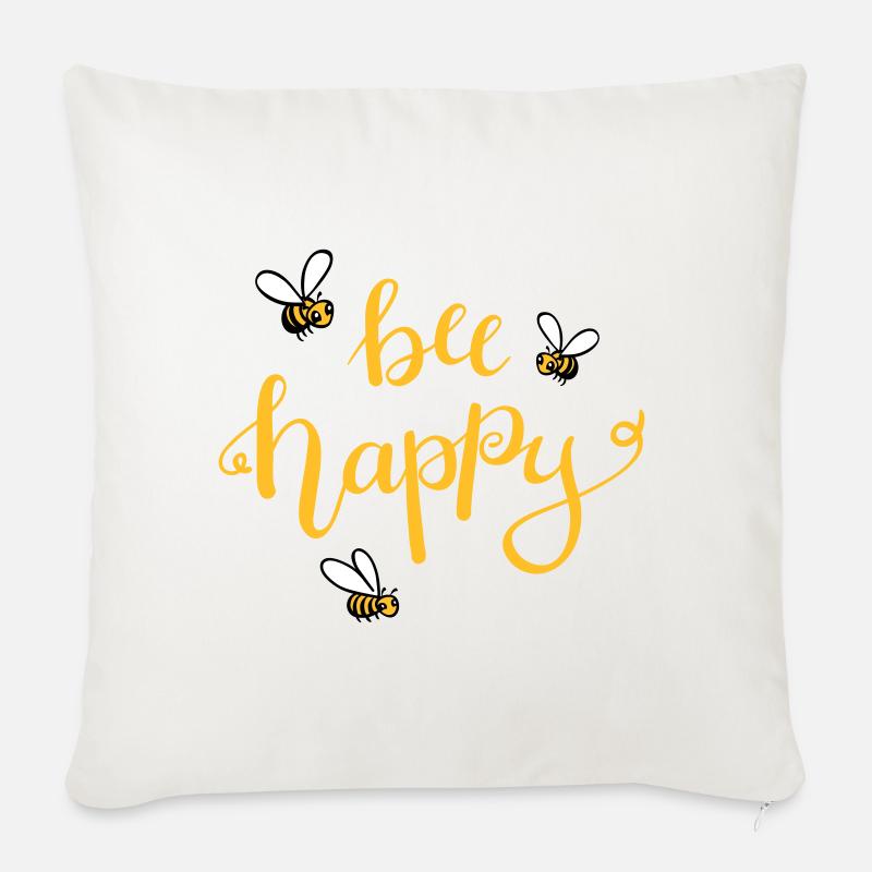 bee happy - Sofakissen mit Füllung 45 x 45 cm - Naturweiß 