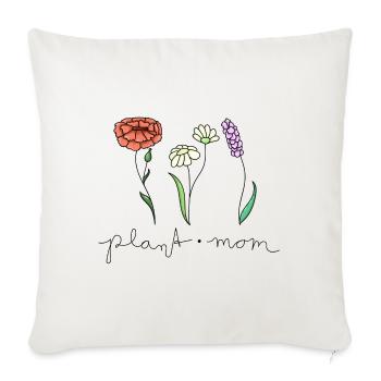 plantmom flowers - Sofa pillow with filling 45cm x 45cm - natural white - Front