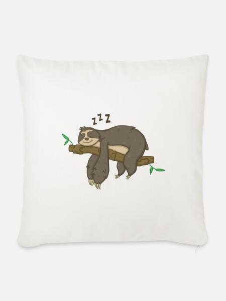 Faultier Schlafen Relax - Sofakissen mit Füllung 45 x 45 cm - Naturweiß