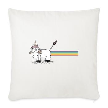 Licorne avec arc-en-ciel - Coussin et housse de 45 x 45 cm - blanc nature - Devant