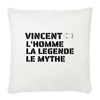 VINCENT L'HOMME LA LEGENDE LE MYTHE - Coussin et housse de 45 x 45 cm - blanc nature - Devant